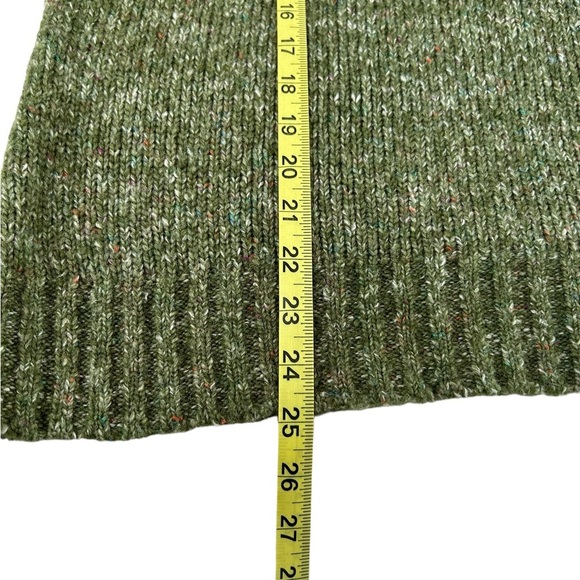 LL Bean Sweater Womens Sz L Green Flecked Long Sleeve Turtleneck Wool Blend - Picture 7 of 7